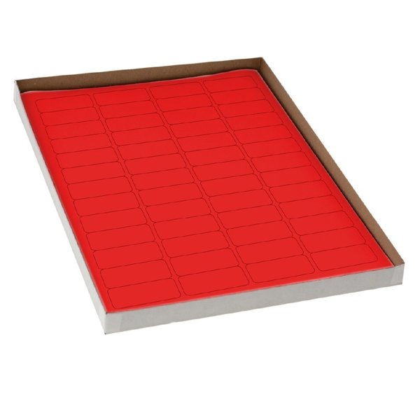 Globe Scientific Label Sheets, Cryo, 43x19mm, for Cryovials, 20 Sheets, 52 Labels per Sheet, Red, 1040PK LCS-43X19R